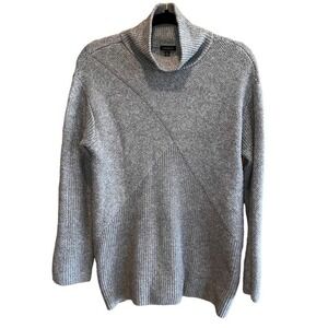 Talbots Mock Cowl Neck Knit Sweater Healther Grey Size S